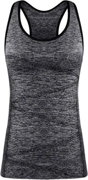 Disbest Yoga Tank Top, Women's Performance Stretchy Quick Dry Sports Workout Running Top Vest with Removable Pads