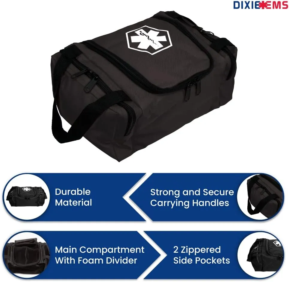 Dixie EMS Dixigear Empty First Responder II Bag 10.5" x 5" x 8" - Tactical Black