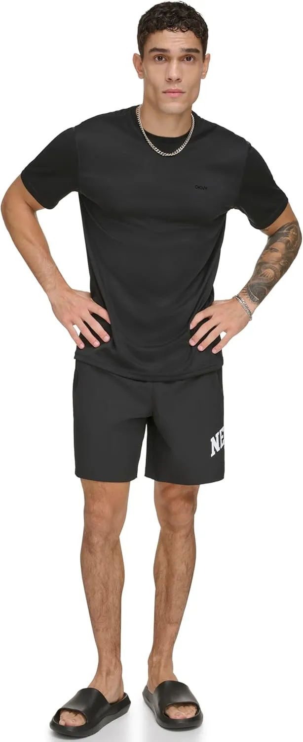 DKNY Men's Short Sleeve Quick Dry 40  Protection UPF Active Top