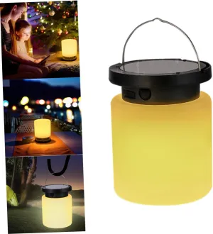 DOITOOL 1pc Portable Solar Lamp for Outdoor Camping and Indoor Use Solar-powered Garden Light Hanging Usb Rechargeable Desk Lamp for Home