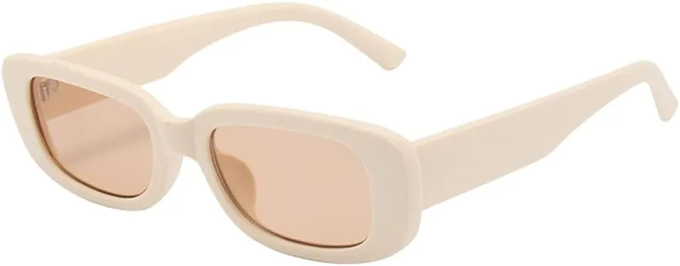 Dollger Rectangle Sunglasses for Women Men Trendy Retro Fashion Sunglasses UV 400 Protection Square Fram