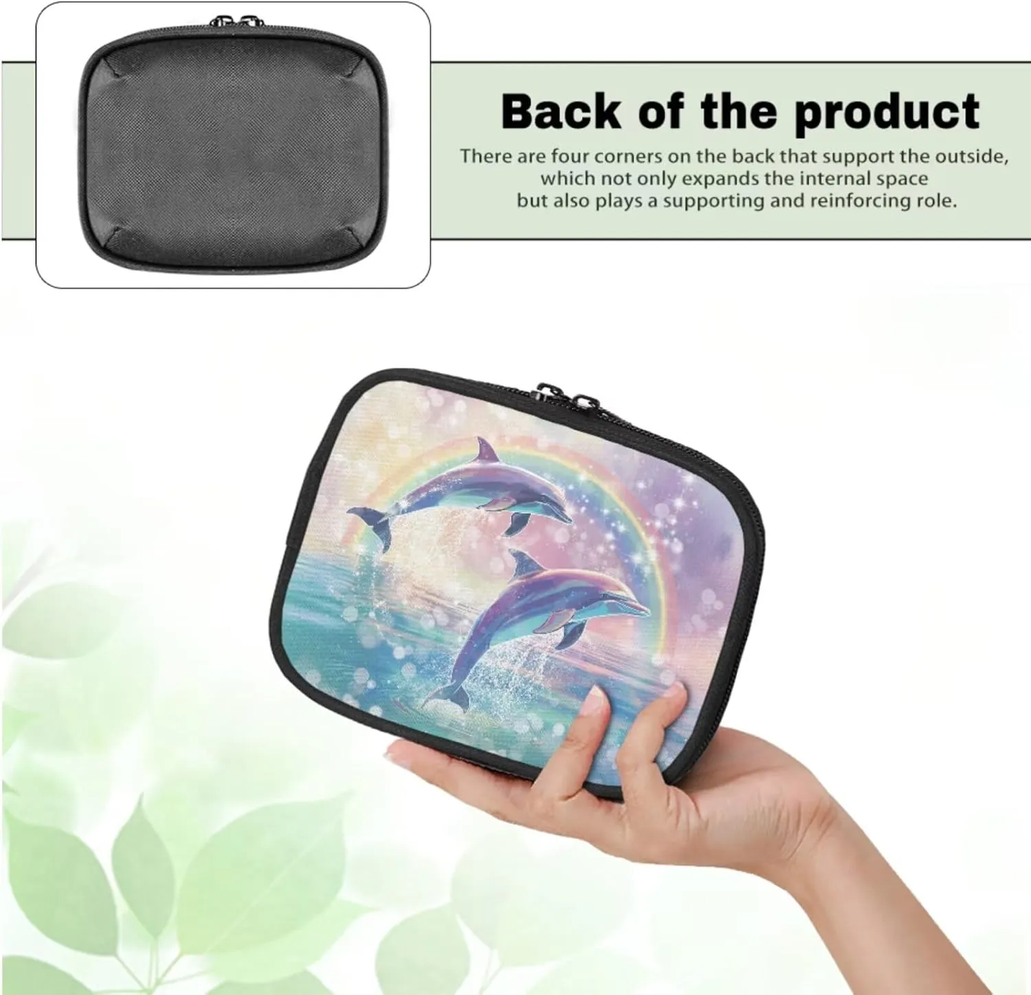 Dolphin Mini First Aid Kit Bag for Women Cute Empty Travel Medicine Bag Zippers Handy Pills Organizer Pouch for Travel Home,Small Size