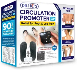 Dr Ho's Circulation Promoter XP Essential Package - EMS and TENS Machine, AMP Pain Relief, TENS Unit Muscle Stimulator for Feet and Leg Pain