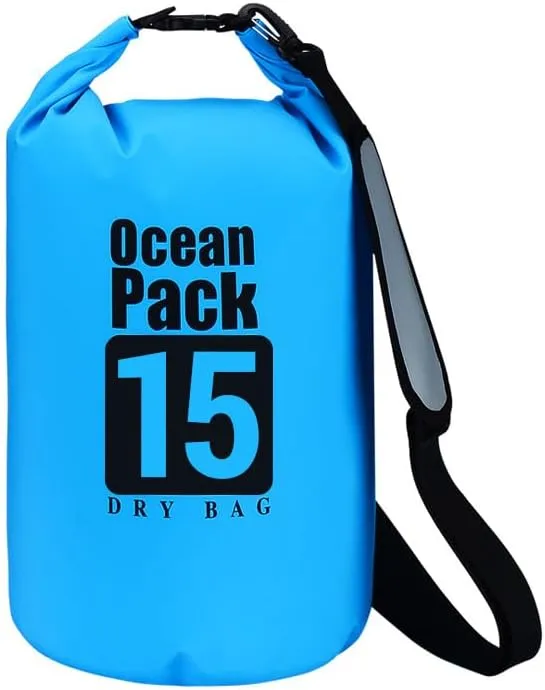 Dry Bag Backpack Waterproof Shoulder Bag Swimming Bag Camping Bag Stream Tracing Bag Drifting Barrel Floating Bag PVC High Waterproof High Frequency Seaming Outdoor Sports Bag for Men/Women