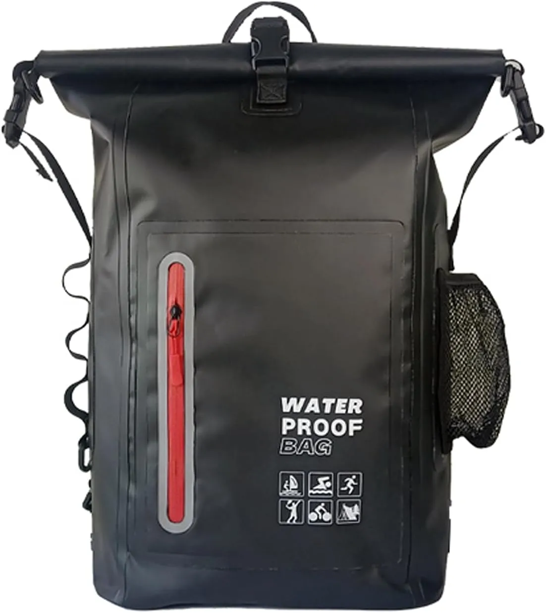 Dry Bag Waterproof 25L-Floating&Lightweight Dry Sack for Women Waterproof Backpack for Kayaking, Boating, Fishing, Swimming, Camping, Hiking-Roll-Top Seal&Adjustable Shoulder Straps (Black)