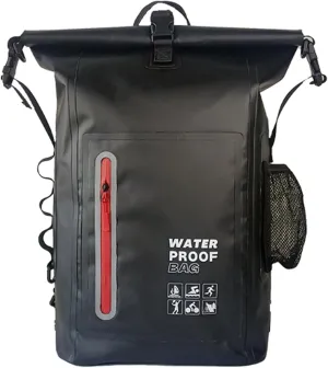 Dry Bag Waterproof 25L-Floating&Lightweight Dry Sack for Women Waterproof Backpack for Kayaking, Boating, Fishing, Swimming, Camping, Hiking-Roll-Top Seal&Adjustable Shoulder Straps (Black)