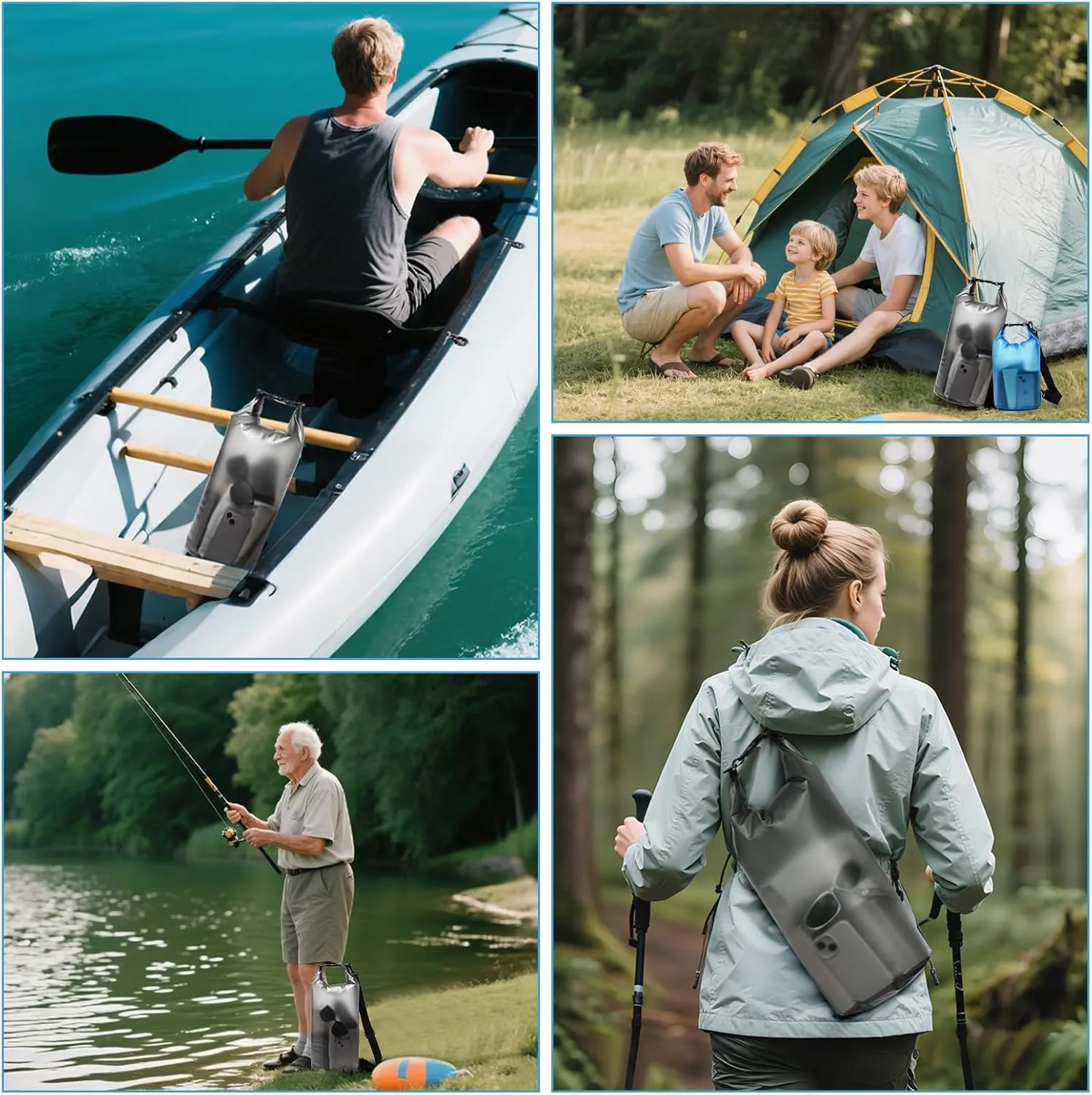 Dry Bags for Kayaking Waterproof, 5L/10L Dry Storage Bag, Roll Top Wet Bag for Swimming, Boating, Fishing,Camping & Beach