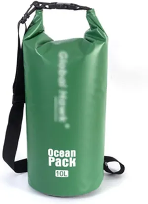Durable and Compact Floating Waterproof Dry Bag, Lightweight Roll Top Sack with Straps, for Swimming, Kayak, Rafting & Boating (Color : Green)
