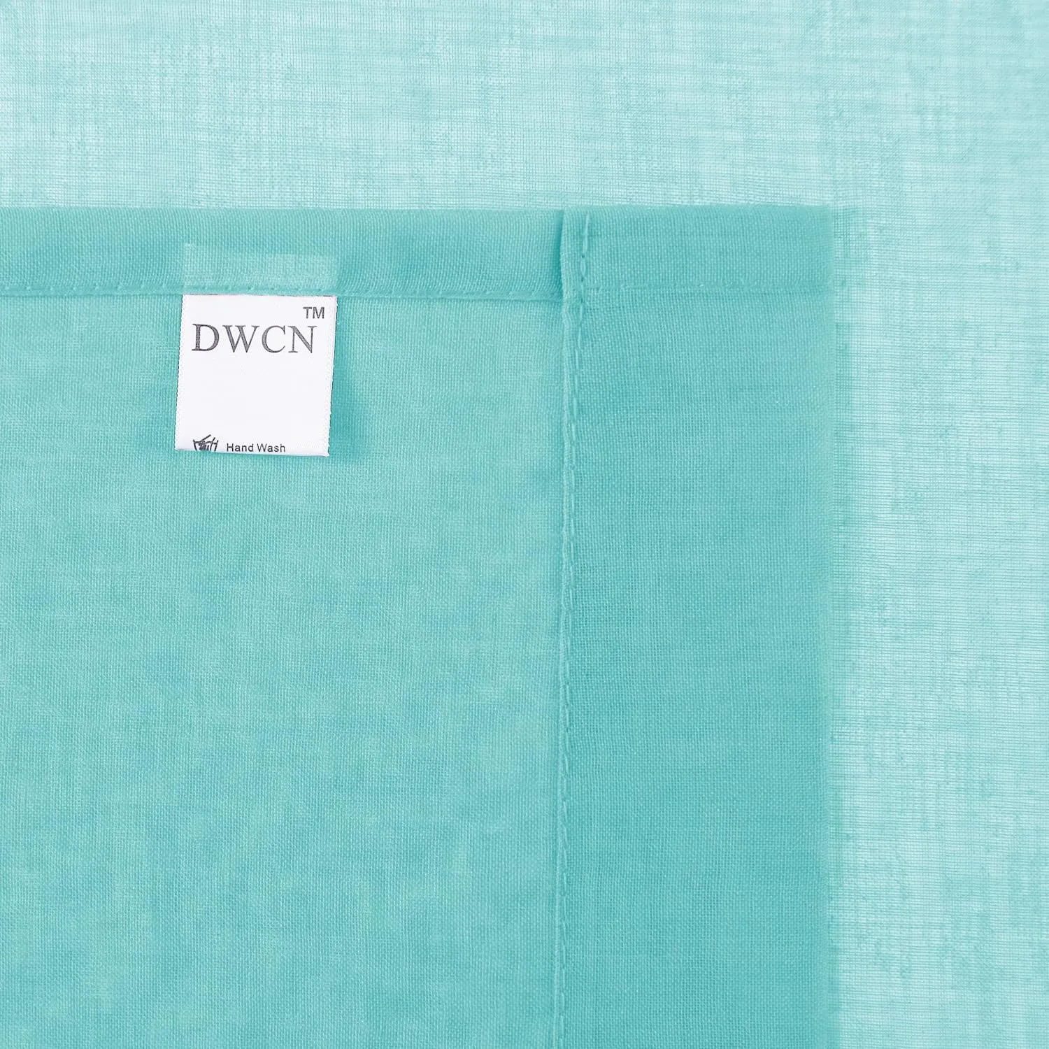 DWCN Aqua Sheer Curtains Semi Transparent Voile Rod Pocket Curtains for Bedroom and Living Room, 52 x 54 inches Long, Set of 2 Panels