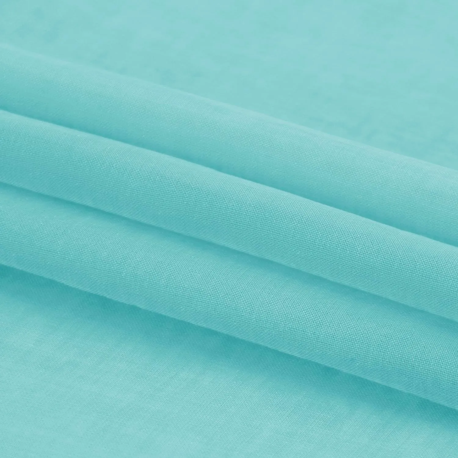 DWCN Aqua Sheer Curtains Semi Transparent Voile Rod Pocket Curtains for Bedroom and Living Room, 52 x 54 inches Long, Set of 2 Panels