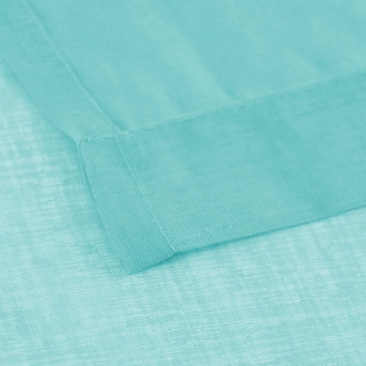 DWCN Aqua Sheer Curtains Semi Transparent Voile Rod Pocket Curtains for Bedroom and Living Room, 52 x 54 inches Long, Set of 2 Panels
