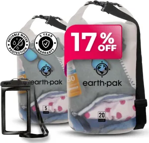 Earth Pak Waterproof Dry Bag - Roll Top Waterproof Backpack Clear 5L & 20L