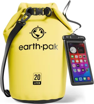 Earth Pak Waterproof Dry Bag - Roll Top Waterproof Backpack Sack Keeps Gear Dry for Kayak with Waterproof Phone Case