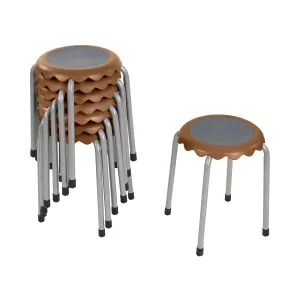 ECR4Kids Daisy Stackable Stool Set, Flexible Seating, Chocolate, 8-Piece