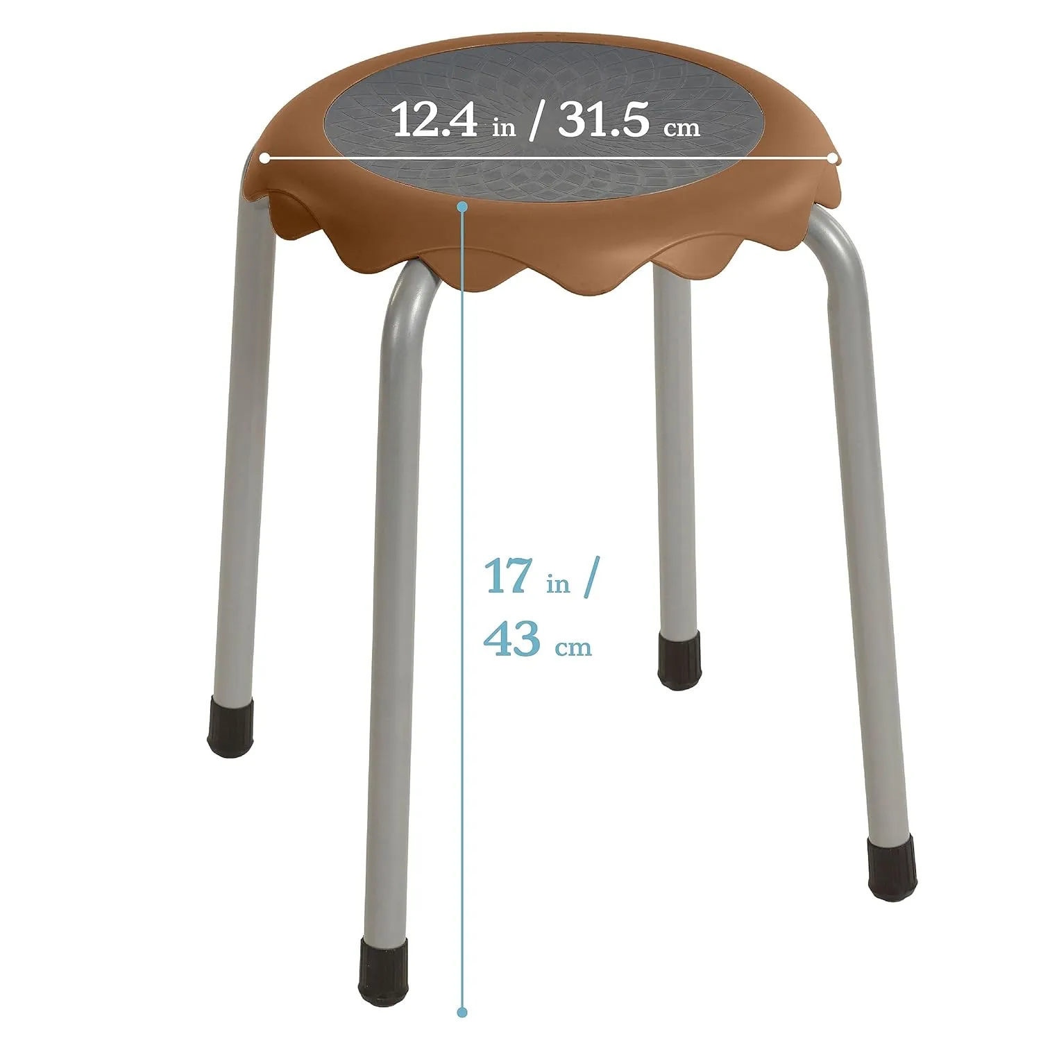 ECR4Kids Daisy Stackable Stool Set, Flexible Seating, Chocolate, 8-Piece