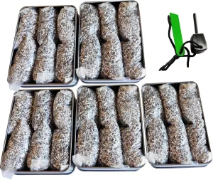 eGreen Emergency Fire Starter Magnesium Pure 6 Bags for Storm Hurricane Outages Camping Hiking Bushcraft Outdoor Survival   Free Water Proof Tin Container (30 Bags   5 x Ferro Rods & Tin Cans)