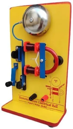 Electric Bell Demonstration Model on Wooden Stand/Physics Lab Item