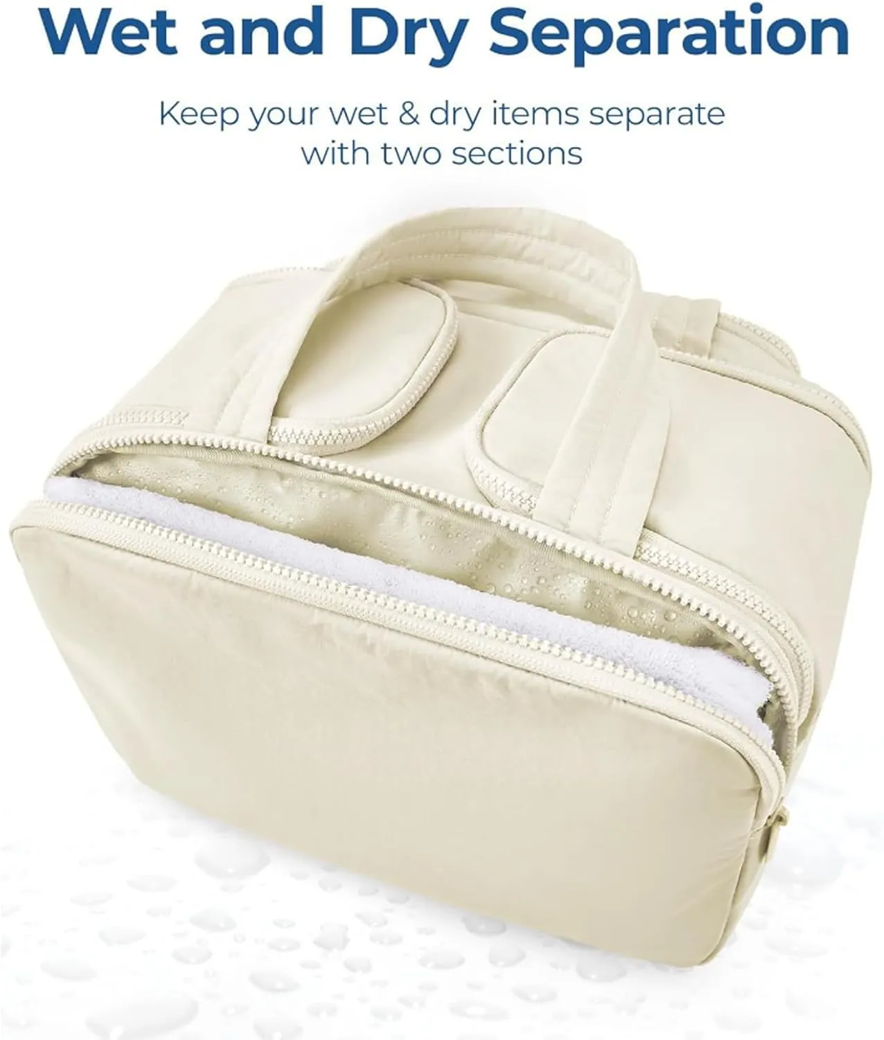 Elouva Toiletry Bag, Elouva Large Capacity Travel Cosmetic Bag, 4-In-1 Puffy Multi-Functional Toiletry Bags, Portable Waterproof Open Flat Organizer Bags, Can be taken on board (light pink)