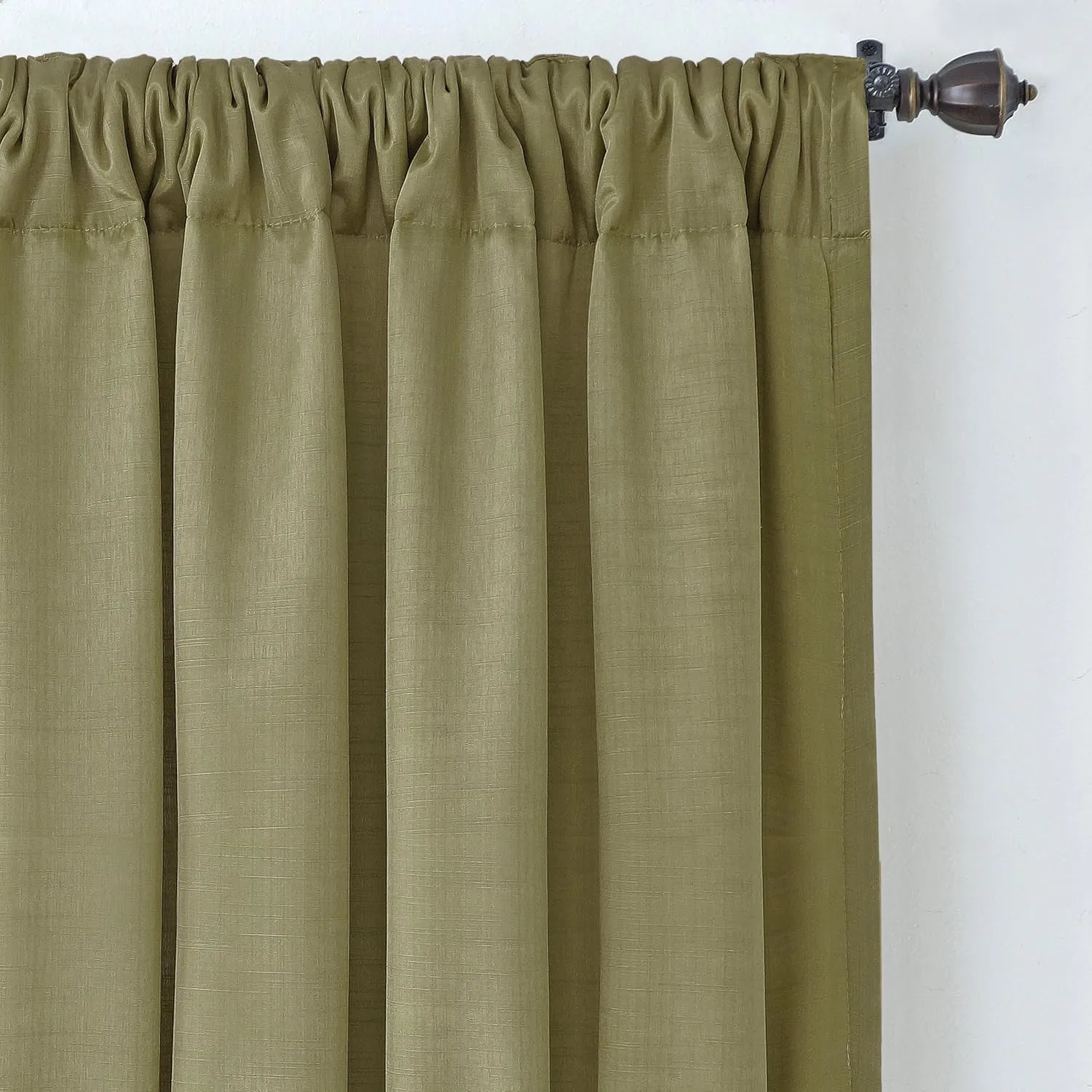 Elrene Home Fashions Cachet 3-in-1 Blackout Energy Efficient Lined Rod Pocket Window Curtain Drape Panel, 52" x 108", Glade