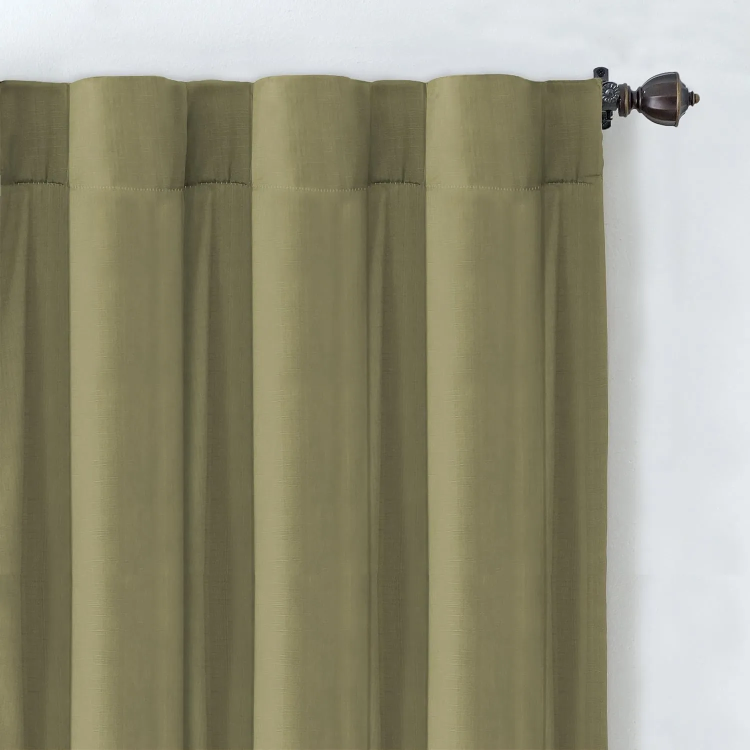 Elrene Home Fashions Cachet 3-in-1 Blackout Energy Efficient Lined Rod Pocket Window Curtain Drape Panel, 52" x 108", Glade
