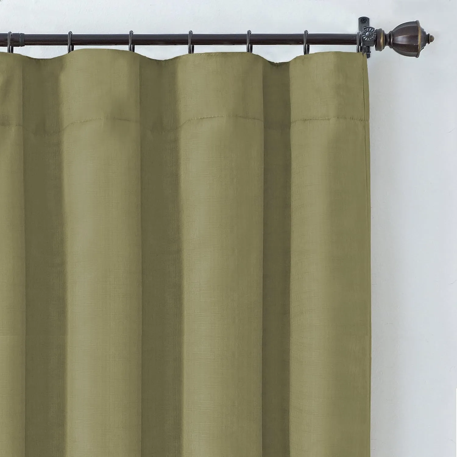 Elrene Home Fashions Cachet 3-in-1 Blackout Energy Efficient Lined Rod Pocket Window Curtain Drape Panel, 52" x 108", Glade