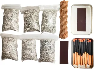 Emergency Fire Starter Magnesium 10 Bags Waterproof Windproof Stormproof Matches Wax Rope Saw Wire for Camping Hiking Bushcraft Outdoor Survival Hurrican Backpacking
