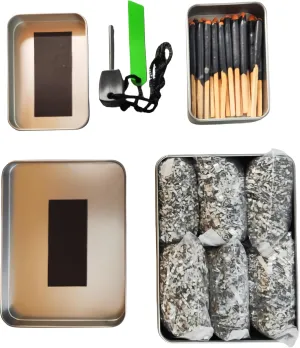 Emergency Fire Starter Magnesium 6 Bags Waterproof Weatherproof Matches Ferro Rod for Camping Hiking Bushcraft Hurricane Outdoor Survival   Free Tin Box
