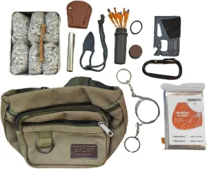 Emergency Fire Starter Magnesium 6 Bags Weather Proof Matches Camping Hiking Bushcraft 1 of Tin Box (Mg_Matches_Tool_Saw_Knife_Blanket_Clip_Bag)