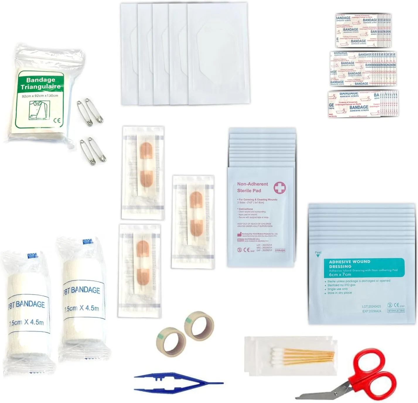 Emergency First Aid Kit Survival - Dotodo Car Medical Kit | Portable Emergency Kit for Trave, Home, Sports, Camping, Dorm, RV, Workplace (Red, 125 PCS)