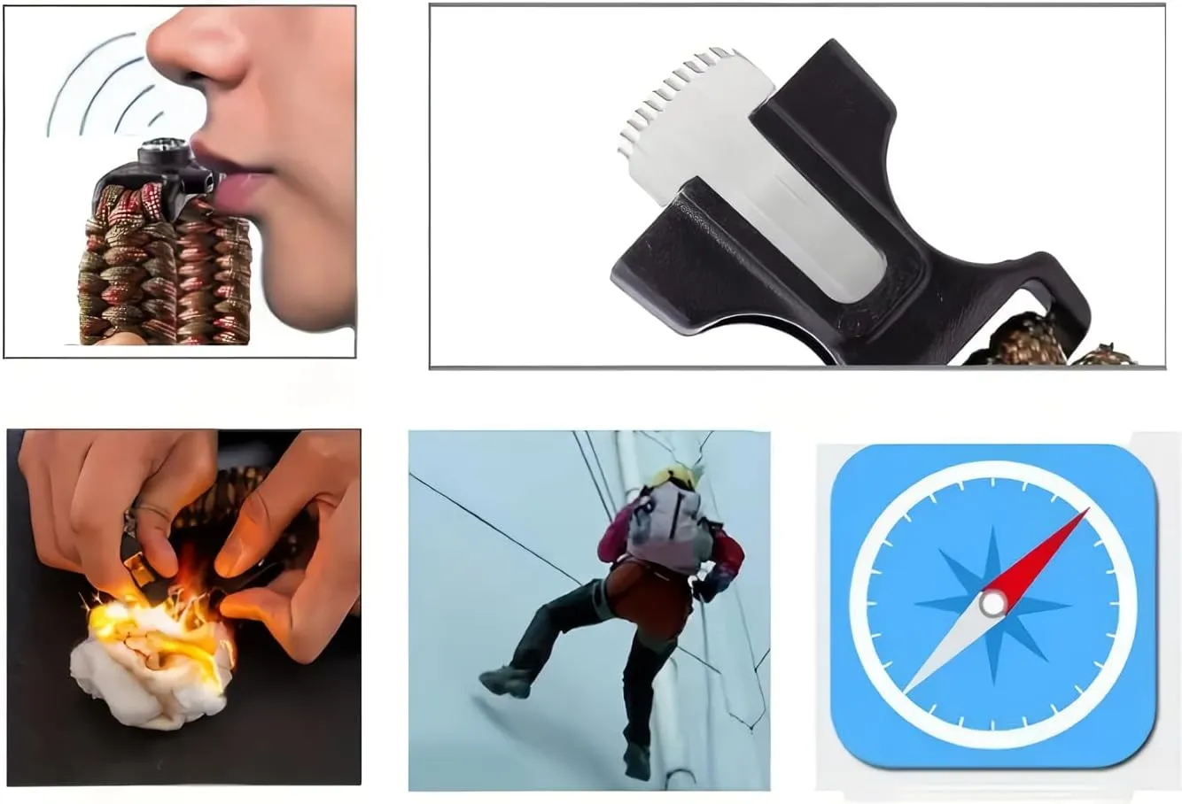 Emergency Magnesium Fire Starter 10 Bags Wax Rope Tent Paracord Bracelet for Camping Hiking Bushcraft Outdoor Survival Fishing Hunting