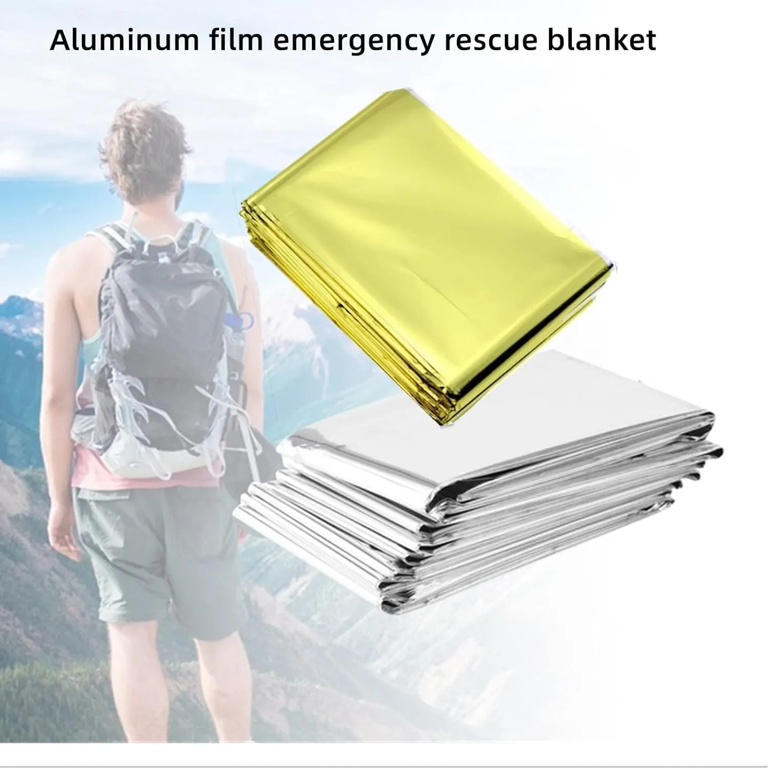 Emergency Mylar Thermal Blankets, Silver Gold Foil Survival Blanket Space Blanket Survival Kit for Outdoors, Camping, Hiking, Survival or First Aid (20 PCS Silver)
