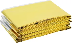 Emergency Survival Reflective Blanket Camping Hiking Rescue First Aid Supplies for Outdoor Water Prevent Heat Reserve Survival Gear: (Gold)