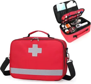 Emergency Trauma Bag, Compact & Lightweight Nylon First Aid Kit, Empty First Responder Medicine Bag for Nursing Supplies(Wood)