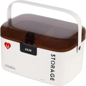 Empty Medicine Lock Box with 4-Digit Combination Lock, Secure Medical Organizer, Plastic Lockable Box for Home, Travel & First Aid Storage (Small)