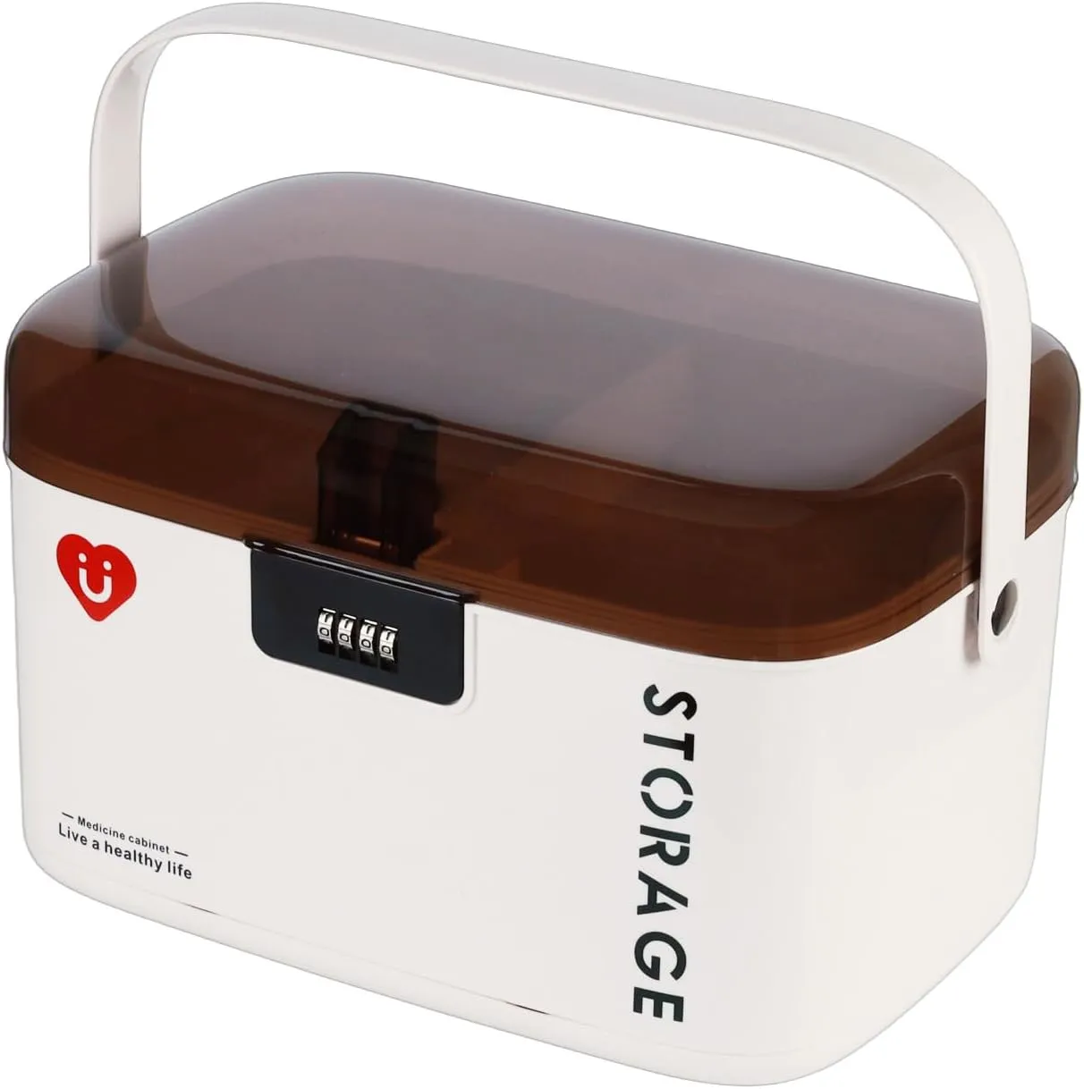 Empty Medicine Lock Box with 4-Digit Combination Lock, Secure Medical Organizer, Plastic Lockable Box for Home, Travel & First Aid Storage (Small)