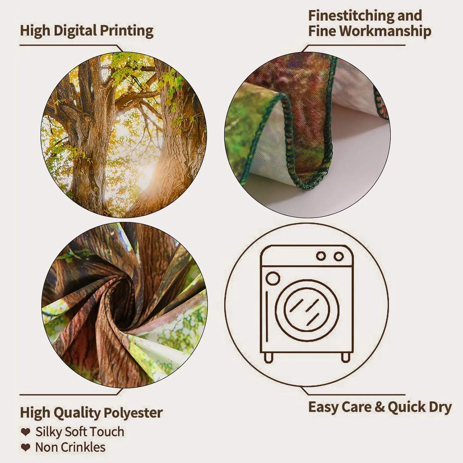 ENJOHOS Dark Green Landscape Nature Tapestry Home Decor Extra Large Wall Hanging Tree Tapestry Enchanted Forest Backdrop for Bedroom Living Room Indoor Outdoor Decoration (90''L x 71''W)