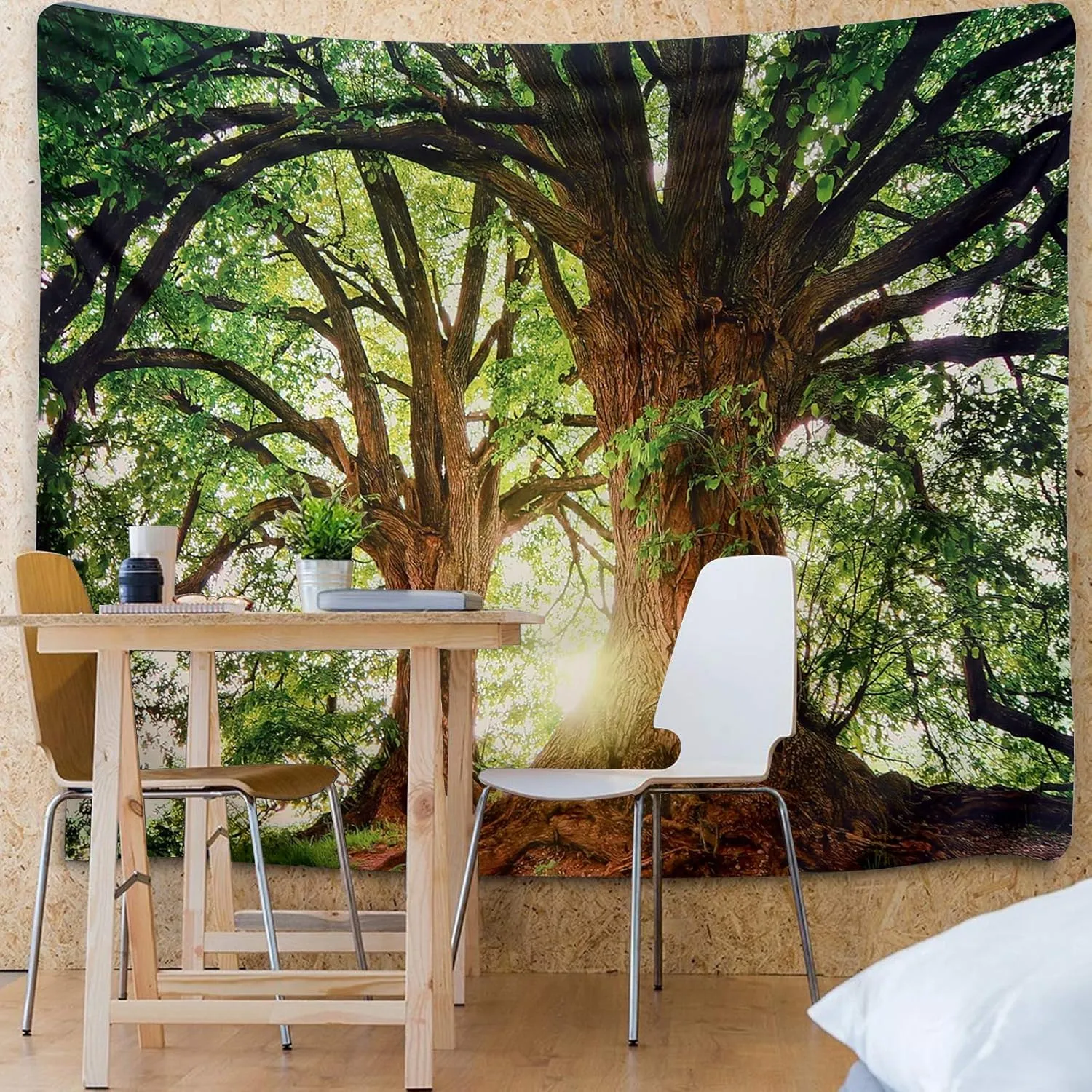 ENJOHOS Dark Green Landscape Nature Tapestry Home Decor Extra Large Wall Hanging Tree Tapestry Enchanted Forest Backdrop for Bedroom Living Room Indoor Outdoor Decoration (90''L x 71''W)