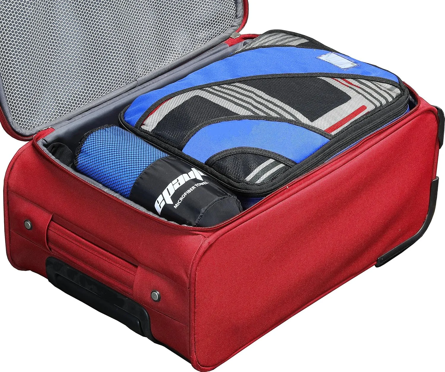 EPAuto Microfiber 2-Pack Fast Drying Towels (60" x30'') with Face/Hand Towel (24" X15'') for Travel, Beach, Backpacking, Camping and Gym