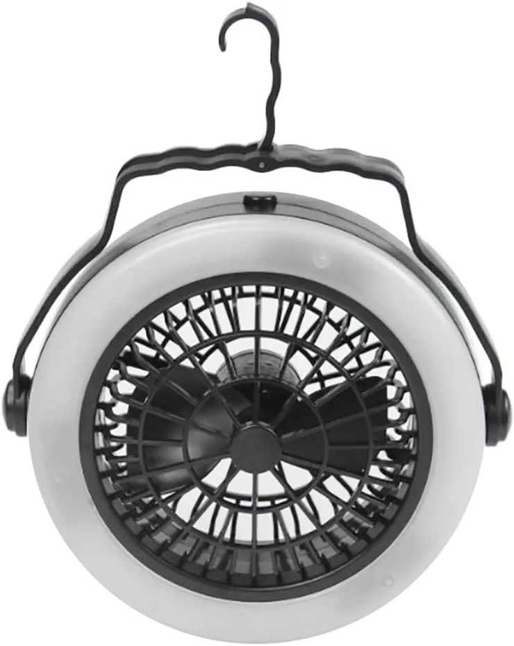 Equipment Lamp Light Camping LED with Portable Tent Hiking Outdoor Gear Hook Fan Camping Light Winter Camping Accessories for Women (Black, One Size)