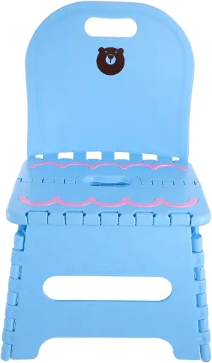 ERINGOGO Creative Portable Step Stool with Backrest Compact Cartoon Chair for Home Travel Camping Easy to Carry and Store for Outdoor Activities