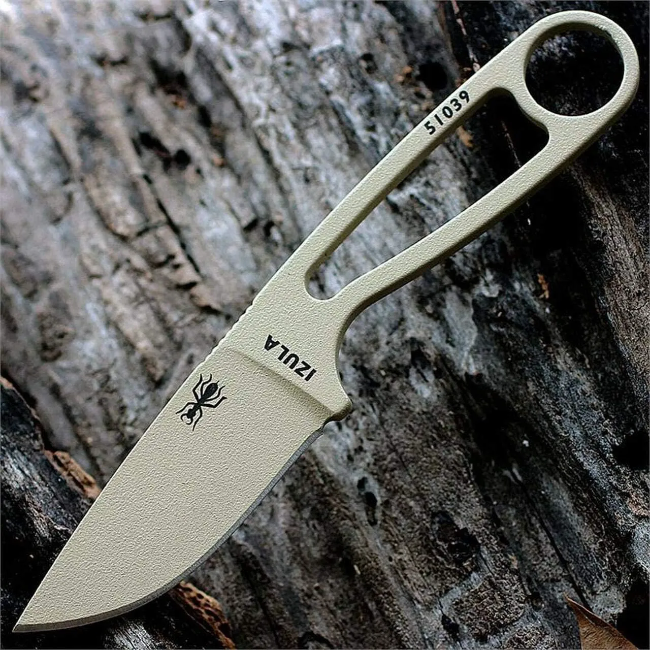 ESEE Knives Izula Fixed Blade Knife w/Survival Kit, Sheath & Clip Plate (Desert Tan)