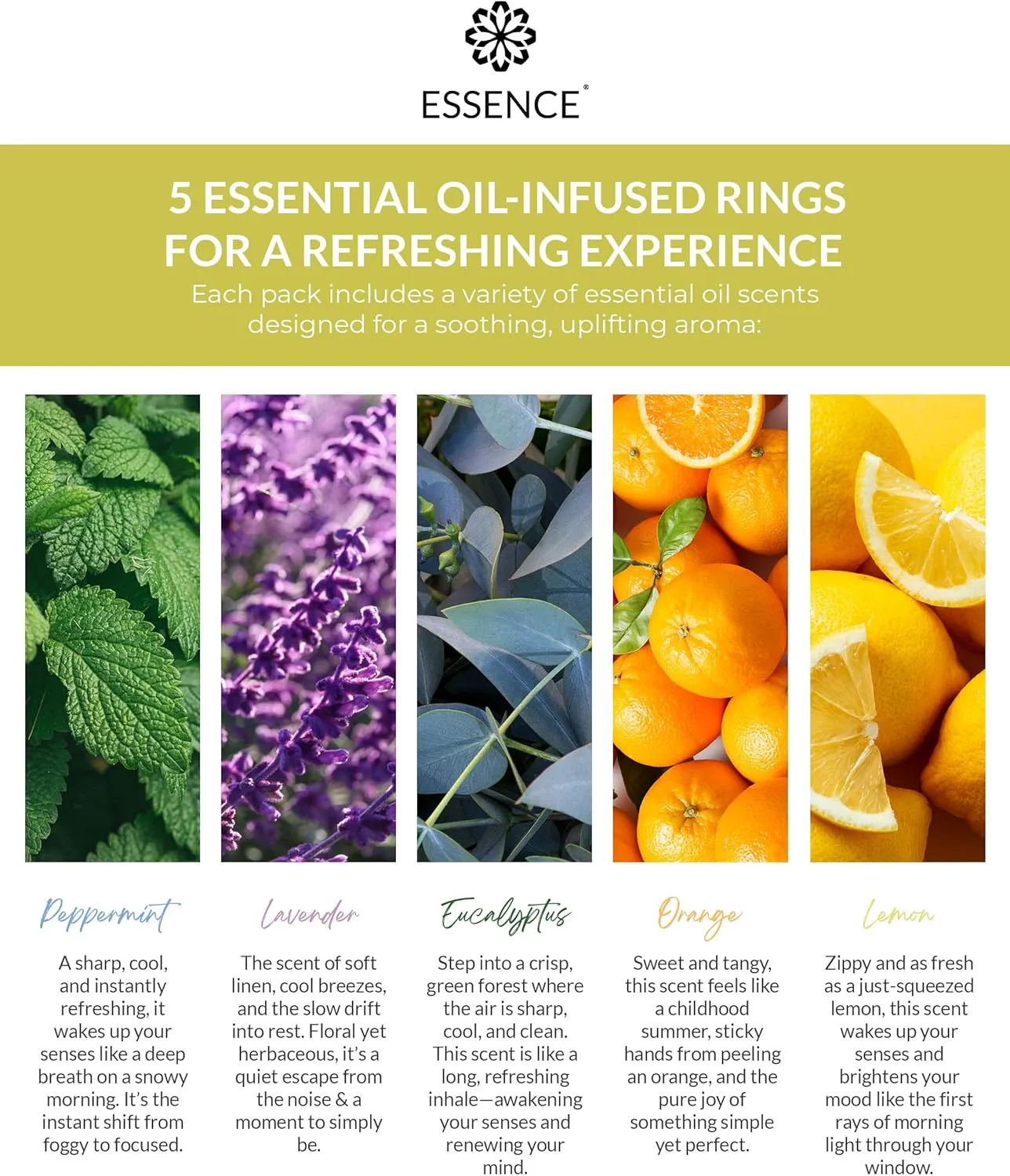 Essence Nasal Diffuser Starter Kit – Essential Oil Silicone Nose Ring Inhalers for Beginners – Wearable Aromatherapy Bundle for Relaxation, Energy & Breathing Support