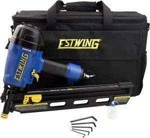 Estwing Pneumatic 21 Degree Framing Nailer, 2”–3-1/2” Framing Nails, Lightweight Magnesium Nail Gun with Depth Adjustment, Dual Trigger & Swivel Fitting, Includes Belt Hook & Carry Bag, EFR2190