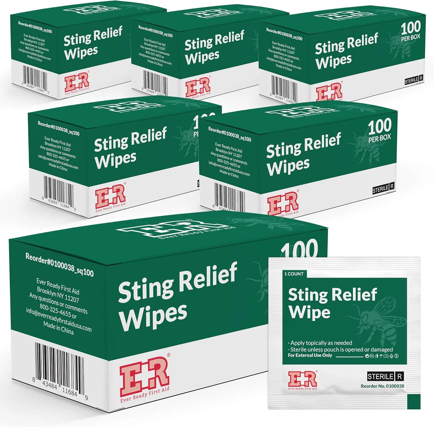 Ever Ready First Aid Sting Relief Wipes, 600 Count