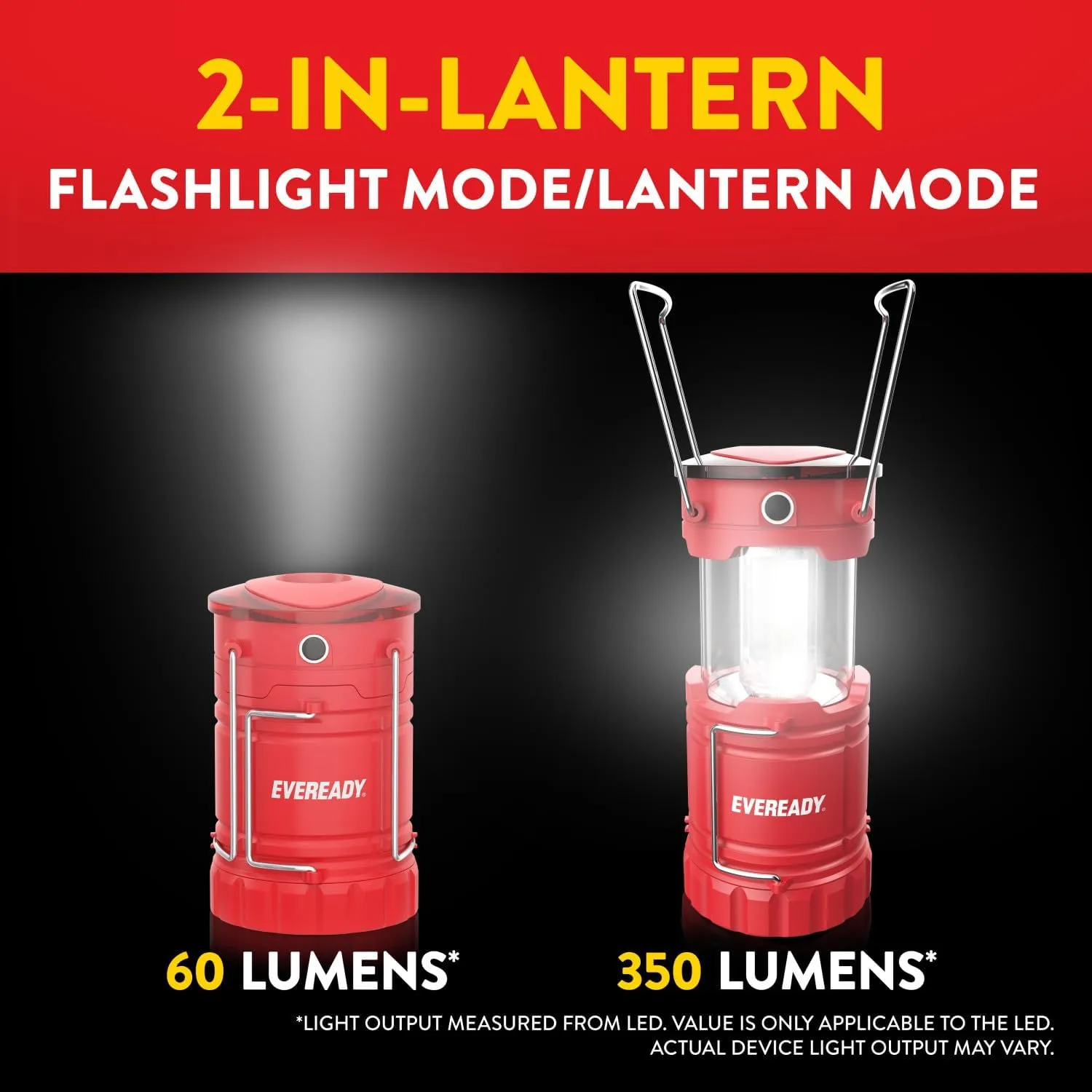 Eveready LED Camping Lantern 360 PRO (3-Pack), Super Bright Tent Lights, Rugged IPX4 Water Resistant LED Lanterns, 100 Hour Run-time (Batteries Included)