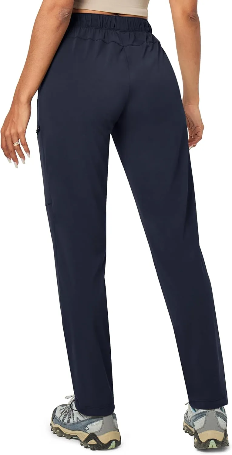 Ewedoos Hiking Pants Women with Zipper Pockets Lightweight Water Resistant Cargo Pants Quick Dry UPF 50  Travel Camping