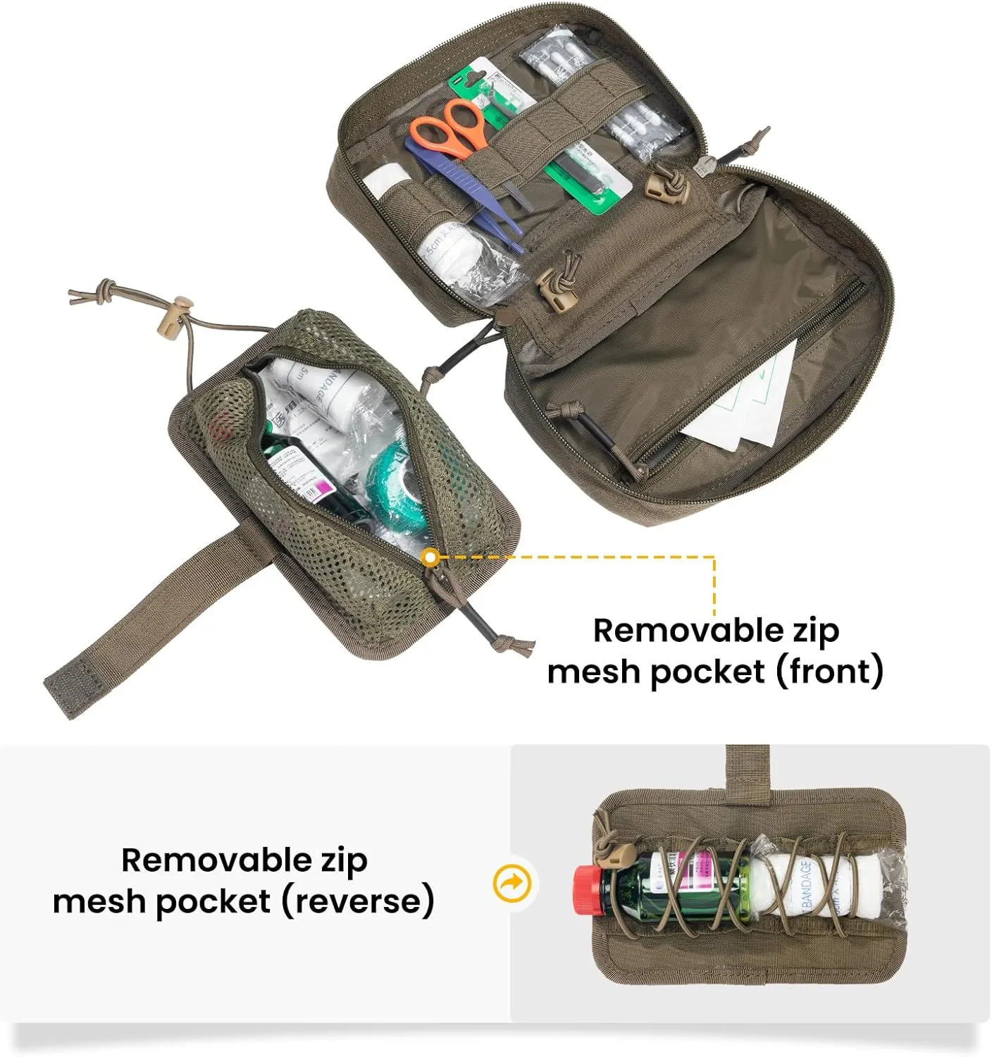 EXCELLENT ELITE SPANKER Tactical First Aid Pouch IFAK Rip Away Molle EMT Pouch Compact Admin Pouch Medical Utility Pouch Emergency Survival Kits for Tactical Vest,Backpack