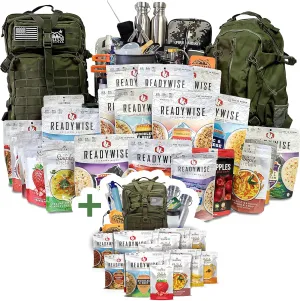 Family Comfort 72 Emergency Survival Kit/Backpack – 72 Hour for 2 People – Disaster Preparedness – Delicious ReadyWise Food, Gear, Lighting, First Aid, Tools & More - Sirius Survival
