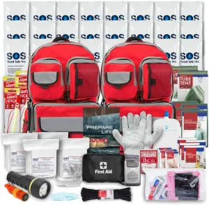 Family Emergency Kit - 4 Person | All-in-one Survival Kit Backpack for Earthquake, Flood, Disaster Relief, Civil Unrest & Outdoor - Survival Bag & Emergency Preparedness Kit for Families