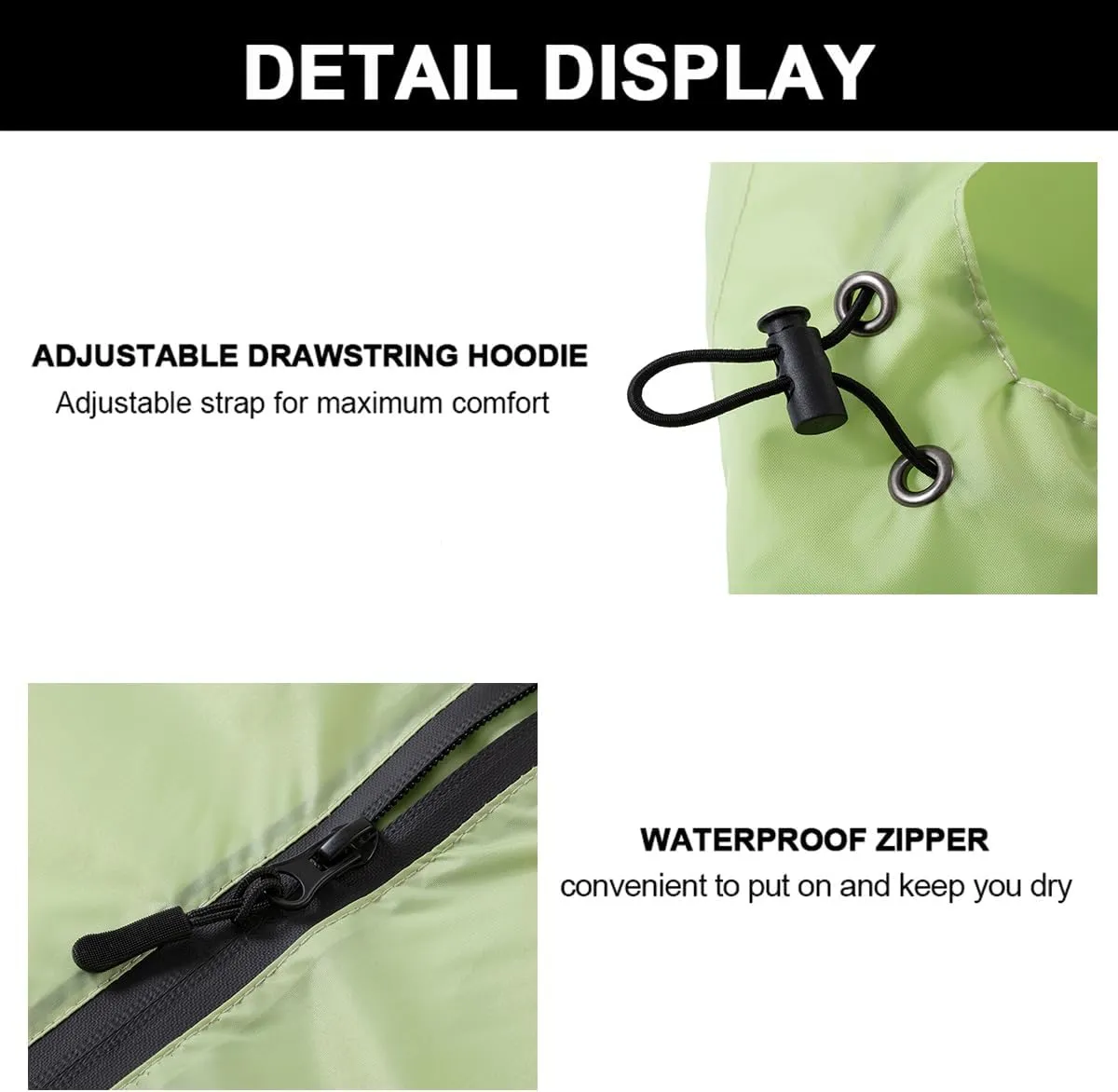 Fashion Hooded Rain Poncho Waterproof Raincoat Jacket with pocket for Women/Men/Adult